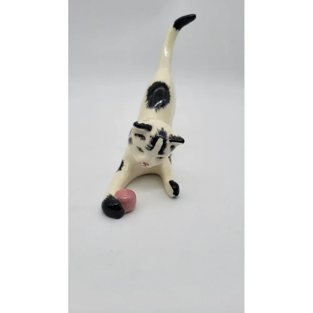 Vintage Mitzi Robert Simmons Ceramics Cat Playing With Ball‎ Of Yarn Japan